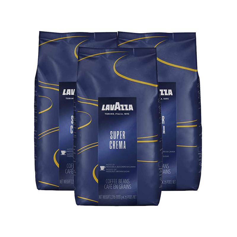 【自营】LAVAZZA拉瓦萨SuperCrema意式醇香咖啡豆1kg中度烘焙*3袋