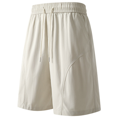 米白色美式斜切防水软壳冲锋裤