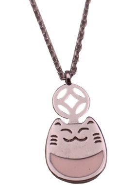 星座兔子招财猫吊坠项链