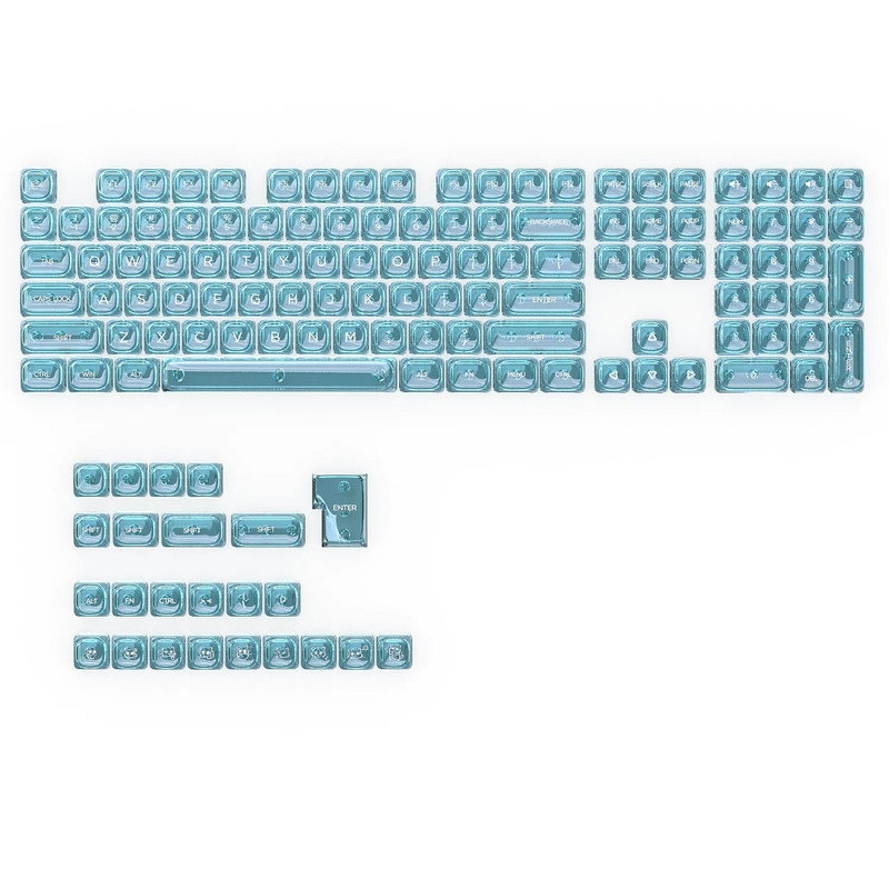黑吉蛇HOA全透键帽PC材质132键