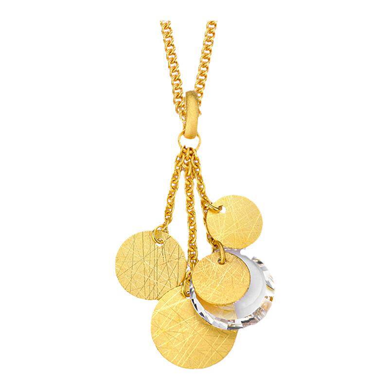 justgold鎮金店秋叶吊坠足金黄金