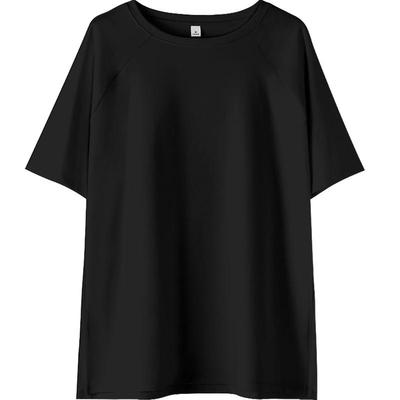 两侧开叉净版宽松短袖大版t恤女