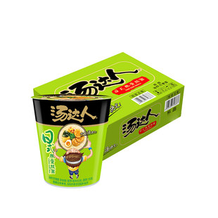 统一汤达人方便面12杯桶装酸辣日式豚骨拉面混搭整箱批发速食泡面