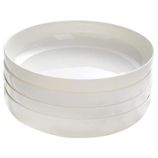 骨瓷盘子菜盘家用2025新款纯白深汤盘加深盘子7寸蒸鸡蛋羹蒸菜盘