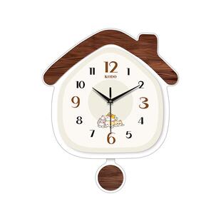 幸福小屋创意钟表挂钟客厅餐厅新款家用挂墙简约奶油风小房子时钟