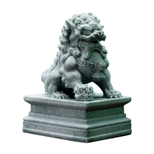 招财镇宅门口石狮子一对小摆件办公室桌面微景观装饰品家居工艺品