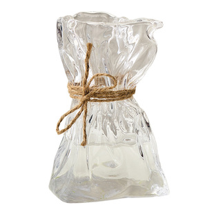 轻奢高级感炫彩玻璃花瓶摆件客厅插花ins风创意水培养折纸小花瓶