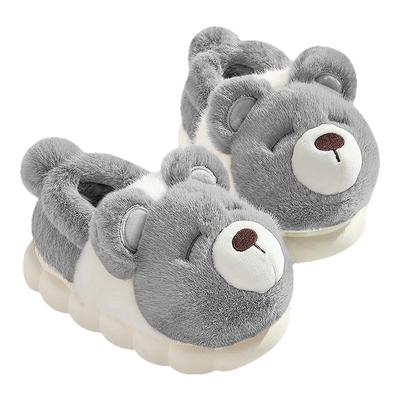 踩屎感棉拖鞋男士冬季包跟外穿室内家居防滑可爱毛绒情侣棉鞋男款