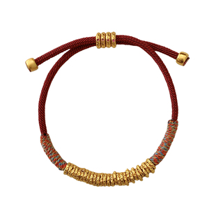 《喜乐盘缠》沙金红绳手链女小众设计高级感送闺蜜2026新款手串