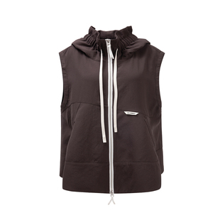 ALL BEINGS2026SS春季新品设计感休闲 花苞抽褶连帽A字摆马甲