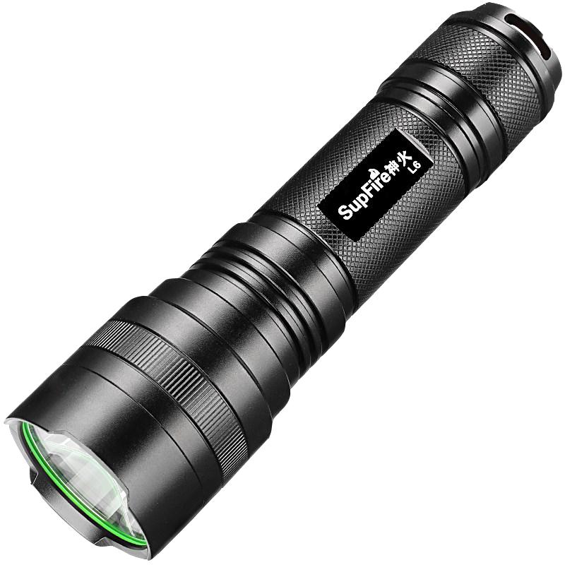 SupFire神火L6强光手电筒超亮户外聚光灯LED家用26650可充电T6-L2