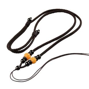 古风翡翠吊坠挂绳玉佩挂坠绳子手工编织挂脖挂件项链绳男女可调节