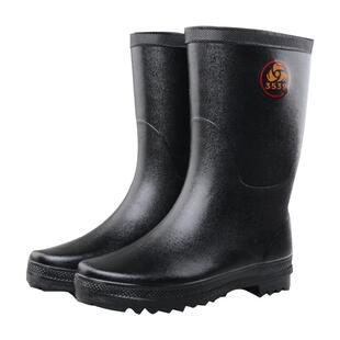 际华3539新款男士雨靴户外防滑工作胶靴黑防水柔软橡胶钓鱼靴中筒