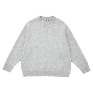 CLIMAX VISION慵懒风松弛感V领简约羊毛混纺廓形毛衣针织衫