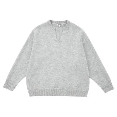 CLIMAX VISION慵懒风松弛感V领简约羊毛混纺廓形毛衣针织衫