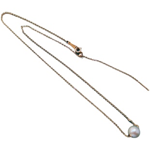 【路路通】天然淡水珍珠可调节项链单颗珍珠正圆强光简约风项链