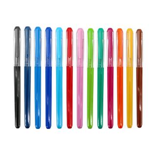 晨光彩色中性笔0.38mm全针管水笔套装拔帽式签字笔学生做笔记手账专用笔糖果色新流行多色文具用品绿色紫色