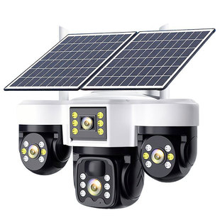 太阳能监控摄像360度无死角手机远程家用户外超清夜视室外摄影头