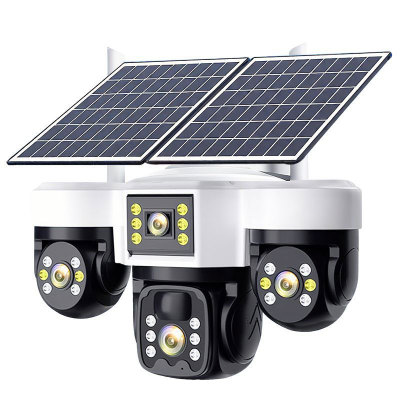 太阳能旋转三镜头360度无死角