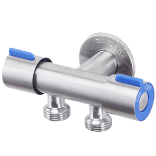 双控开关三角阀门三通一分二马桶洗衣机一进二出分水器马桶水龙头