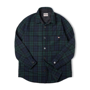 马登美式复古蓝绿格子衬衣外套休闲宽松设计感小众夹克秋季女