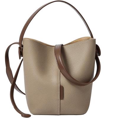 【秋冬水桶包】小众菜篮子真皮包