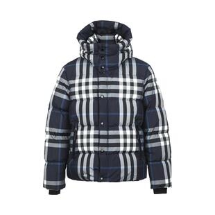 【自营】BURBERRY/博柏利男士格纹休闲短款秋冬保暖羽绒服面包服