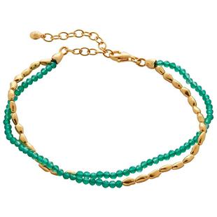 Monica Vinader莫妮卡手链Beads迷你宝石双层串珠叠戴绿松石手串