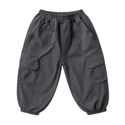 右欧男童女童加绒加厚工装裤