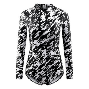 AXESEA 冲浪服女速干防晒长袖泳衣度假连体水母衣 *Asia