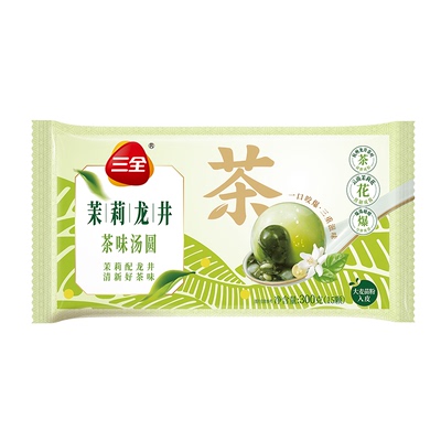 三全白桃乌龙茉莉龙井茶趣汤圆