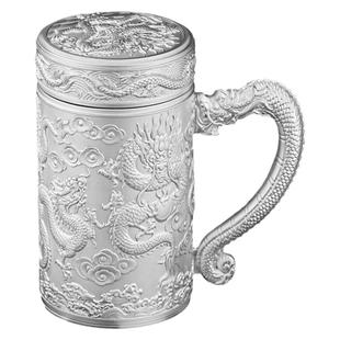 英国Bemega纯银保温杯男款999银内胆办公室水杯茶水分离泡茶杯子