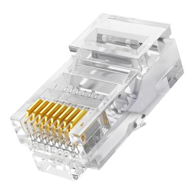 csa五类镀金非屏蔽网络8p8c贯通水晶头网络网线RJ45接头 081908