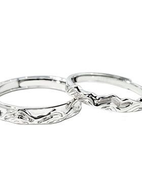 原创情侣对戒足银999纯银戒指