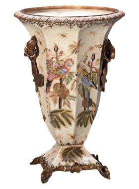 茱莉安法式欧式铜宽口花边花瓶