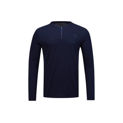 【俱乐部系列】李宁1990 新款男士半拉链羊毛长袖T恤