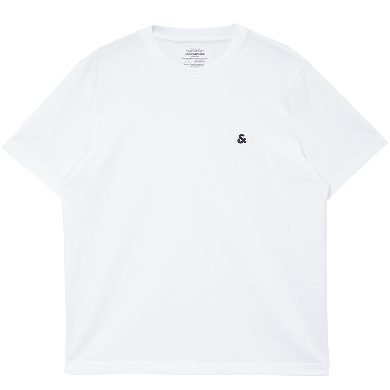 【凉感】杰克琼斯男装春夏T恤上衣舒适百搭多色LOGO刺绣圆领短袖