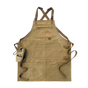 美式露营工作服复古帆布园艺花艺咖啡师围裙无袖防污围腰定制logo