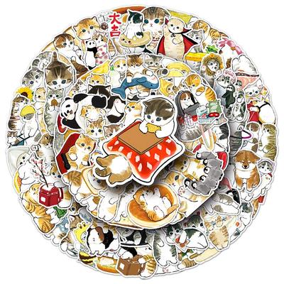 100张手绘小猫咪ins风贴纸可爱