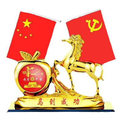 车载五星国旗摆件马到成功