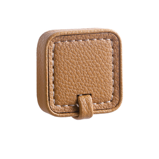 皮质柜门拉手现代简约柜子衣柜抽屉门把手床头柜圆形皮革小拉手