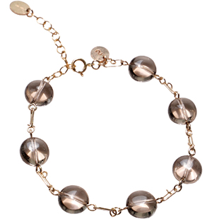 【咖啡软糖】茶晶天然水晶手串手链女烟晶吊坠项链锁骨14k 不褪色