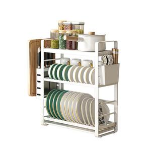 碗架沥水架厨房置物架小型放碗盘收纳架窄多功能台面刀筷笼架家用