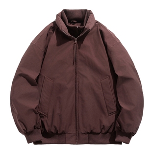 男士假两件立领羽绒服男款冬季加厚2025新款潮牌羽绒工装夹克外套