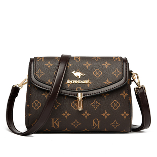 时尚女士小包包2025新款斜挎手机包真皮百搭印花中年妈妈包单肩包