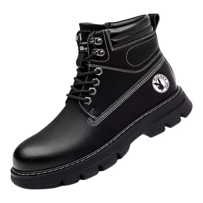 花花公子马丁靴冬季加绒保暖男鞋