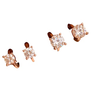 CIX莫桑钻/爆闪一克拉莫桑钻耳钉无痛蚊香盘耳夹女无耳洞耳饰耳环