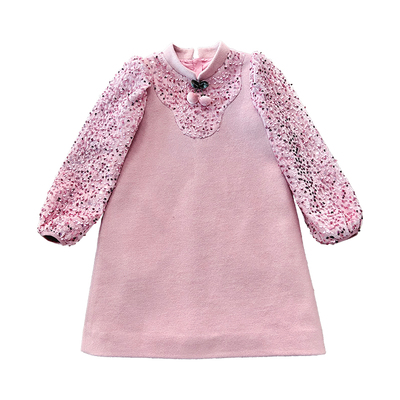 小童木国风新中式女童亮片连衣裙