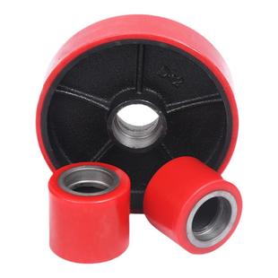 叉车轮子配件尼龙轮通用PU轮升降堆高车搬运车地牛手动液压车轮子