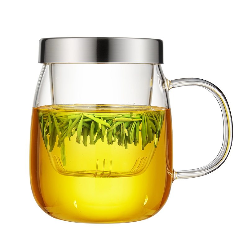 明尊简约玻璃茶水分离泡茶杯